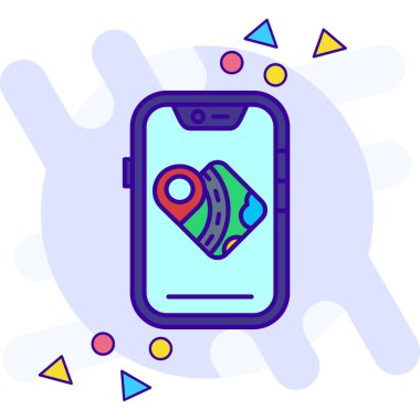 Akıllı telefon, el ele. vektör illüstrasyonu