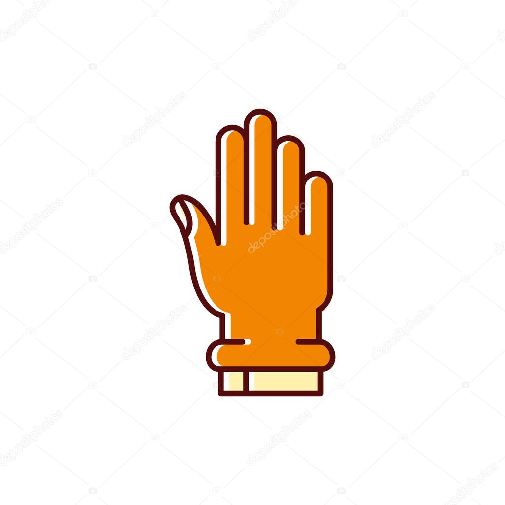 Hand glove with glove icon