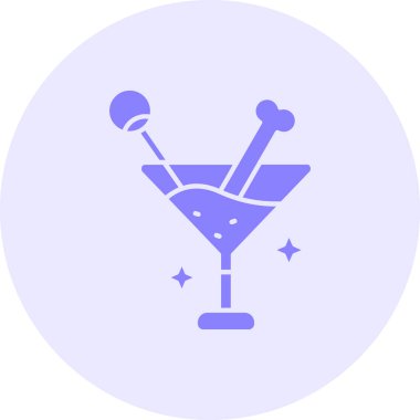 Kokteyl web simgesi basit illüstrasyon tasarım vektörü