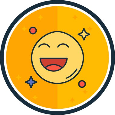 Yıldız vektör çizimi ile mutlu yüz ifadeleri