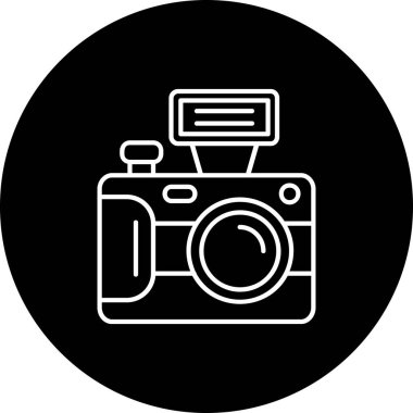 fotoğraf makinesi simgesi, beyaz arkaplan ile siyah vektör işareti