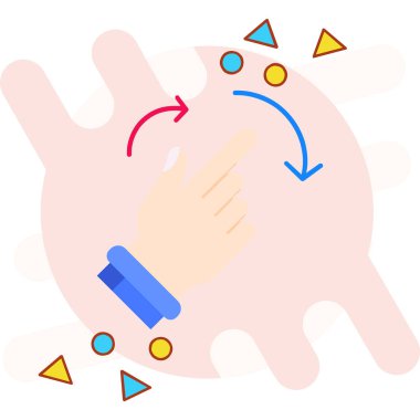 Renkli fırçalı bir el. izole edilmiş düz biçim vektör illüstrasyonu.