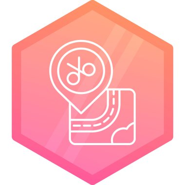 çizgi konum haritası simgesi beyaz arkaplanda izole edildi. Renkli taslak konsepti. vektör.