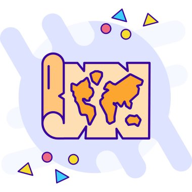 küresel dünya haritası simgesi. dış hat dünya haritası harita vektör rengi düz izole