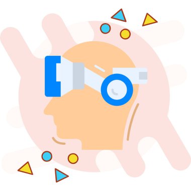 düz biçimli sanal gerçeklik vr simgesi