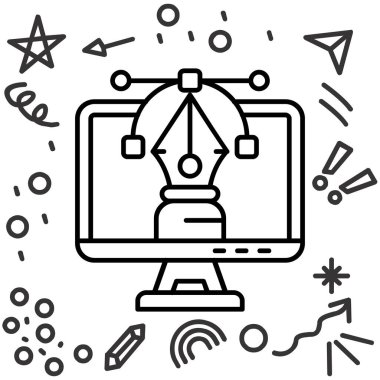 Web tasarım ikonu vektör illüstrasyonu