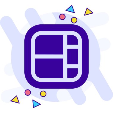 Mavi ve beyaz bir ikonun vektör illüstrasyonu