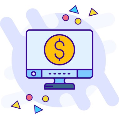 Dolar işareti. Web simgesi basit illüstrasyon