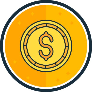 Dolar madeni para simgesi modaya uygun izole edilmiş arkaplan