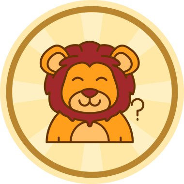 Çizgi film aslan çıkartması.