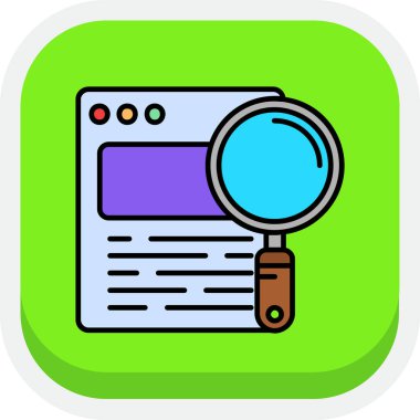 Moda tarzında büyütme cam simgesi