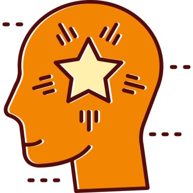 yıldız simgesine sahip baş, vektör illüstrasyonu