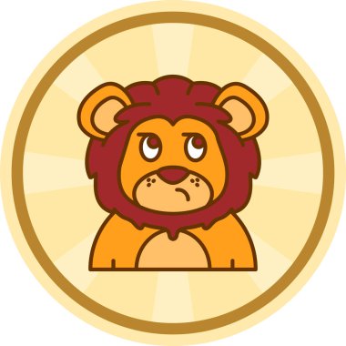 aslan çizgi film ikonu vektör çizim grafik tasarımı