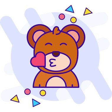 Mutlu Sevgililer Günü simgesi - taslak biçiminde