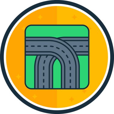 Yol boyunca. Basit tasarım. vektör illüstrasyonu