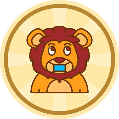 Yüz maskesi Çizgi roman çemberi, basit vektör çizimi