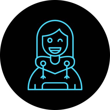 Fularlı ve maskeli bir kızın vektör çizimi