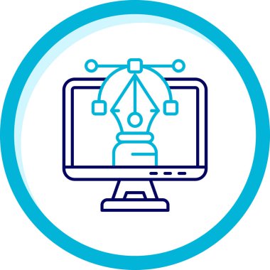 Bilgisayar. Web simgesi basit illüstrasyon