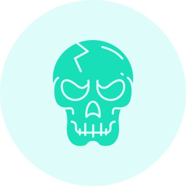 vektör kafatası düz simgesi