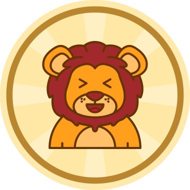 Aslan maskotu resim vektör çizimi tasarımı