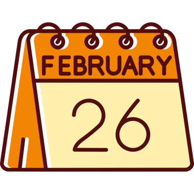 Şubat 20 tarih simgesi - vektör