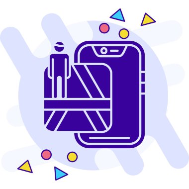 beyaz arkaplanda harita simgesine sahip hat akıllı telefon. Renkli taslak konsepti. vektör.