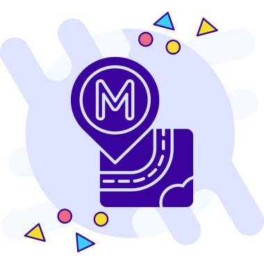 Tek izole yol simgesinin vektör illüstrasyonu