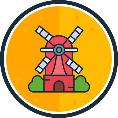 Yel değirmeni ikonu vektör illüstrasyonu