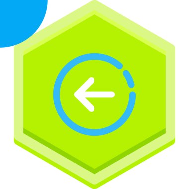 Oklu yeşil bir altıgenin vektör çizimi