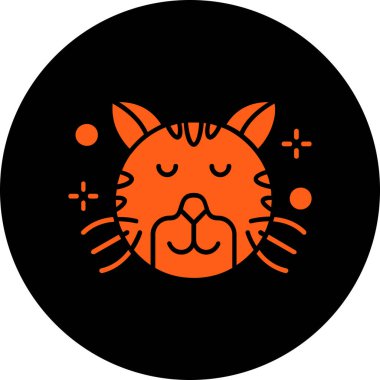 Kedi ikonu. vektör illüstrasyonu