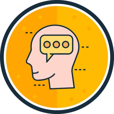 Beyin. Web simgesi vektör illüstrasyonu