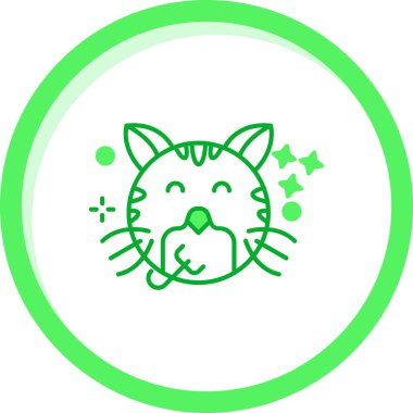 çizgi simgesi. Çemberdeki kedi beyaz arka planda izole edilmiş. Hayvan işareti. Renkli taslak konsepti. vektör illüstrasyonu.