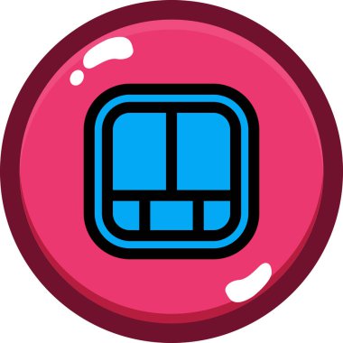 Pembe düğmeli mavi yuvarlak düğmenin vektör çizimi