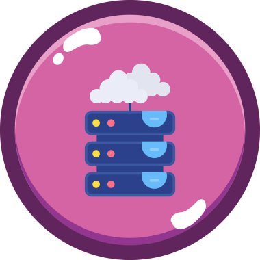 Bulut veritabanı sunucu simgesi - taslak biçimi