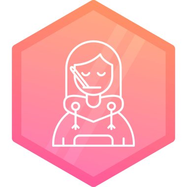 Pembe fularlı bir kızın vektör çizimi