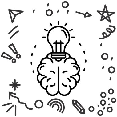 fikir simgesi, vektör illüstrasyonu