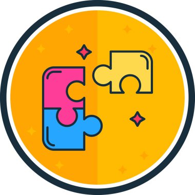 bulmaca renkli vektör simgesi