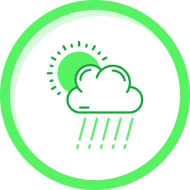 Yağmur çizgisi vektör simgesine sahip güzel bulut