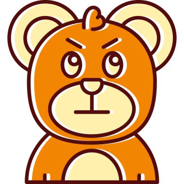 Kızgın suratlı sevimli bir ayı.