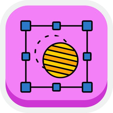 Modern ve renkli bir simgenin vektör çizimi