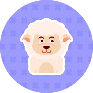 Rozet tarzında hayvan koyun simgesi