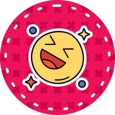 Mutlu emoji simgesi, vektör illüstrasyonu beyaz arkaplanda izole edildi