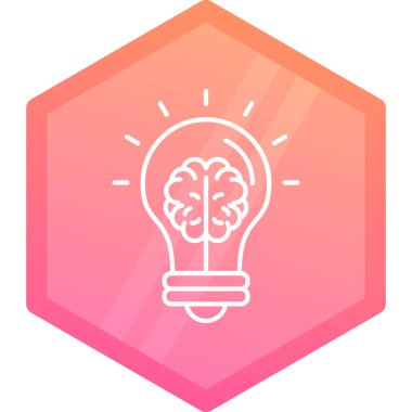 Beyin. Web simgesi basit illüstrasyon