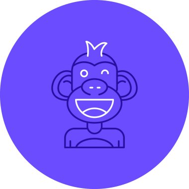 Maymun. Web simgesi basit illüstrasyon