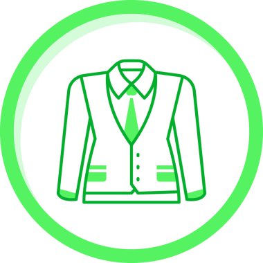 düz stil yeşil ceket simgesi