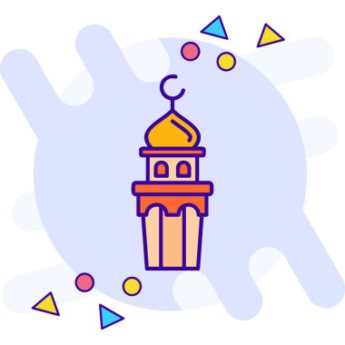 Yıldız süsleme vektör çizimine sahip İslami cami