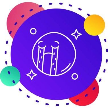 Beyaz arkaplanda izole edilmiş renkli sihirli değnek simgesi. Yıldız şekilli aksesuar. aksesuar büyü gücü. Soyut çember rastgele şekiller. vektör