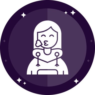 Maskeli ve eşarplı bir kadının vektör çizimi