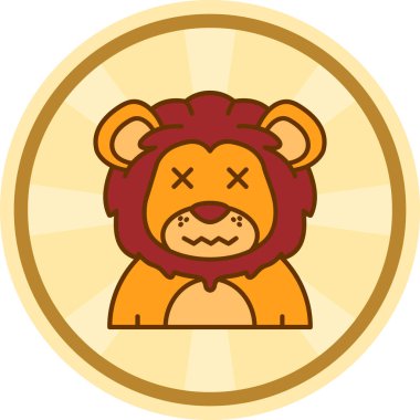 Aslan baş maskotu çizgi film