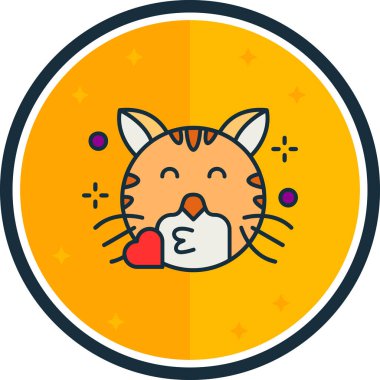 Kedi. Web simgesi basit illüstrasyon